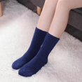 thumbnail image 5 of 5 Pairs Womens Fuzzy Slipper Socks, Ultra Soft Microfiber Crew Socks for Winter, Non-Slip Cozy House Socks with Fluffy Lining, 5 of 6