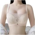 thumbnail image 4 of successthop Wirefree Bras with Support and Lift Womens Plus Size Lace Wireless Push up Bralettes Padded Adjustable Strap Bustier Full Coverage Crop Cami Top Cute Underwear Nude 70, 4 of 4