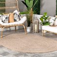 thumbnail image 2 of nuLOOM Wynn Braided Indoor/Outdoor Area Rug, 3' x 5' Oval, Tan, 2 of 4
