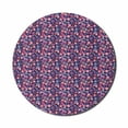 thumbnail image 1 of Botanical Mouse Pad for Computers, Floral Theme Various Abstract Flower Ornaments Branches on Indigo Background, Round Non-Slip Thick Rubber Modern Gaming Mousepad, 8" Round, Multicolor, by Ambesonne, 1 of 2