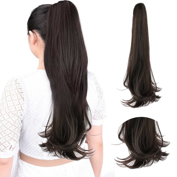 45CM Clip Hair Extensions Ponytail Long Straight Natural Looking Synthetic Hairpiece for Women - for Any Occasion