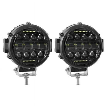 2X Round LED Work Light, 60W Flood Spot Combo Beam LED Light Daytime Running Light Road Driving Lights for Truck SUV