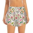 thumbnail image 2 of Xecao's Bunny Floral for a double-layer running short for women, perfect for gym, tennis, and more, featuring a convenient pocket., 2 of 9