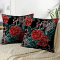 thumbnail image 2 of LALILO Throw Pillow Covers Watercolor With Flowers And Fashion Floral Snake Floral Repeat Art Bloom Blossom Set of 2 Square 18 x 18 Inch Pillowcase, 2 of 5