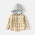 thumbnail image 4 of Kkkded Toddler Kids Boys Girls Plaid Shirt Hooded Shirt Button Down Button Down Shirt Little Boys Summer Spring Fall Clothes for 2-10Years, 4 of 7