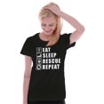 thumbnail image 3 of Eat Sleep Rescue Repeat Firefighter Womens Fitted Plus Size Graphic Tee Brisco Brands 2X, 3 of 5