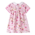 thumbnail image 4 of Zshosam Robes pour Filles Robe Fluide pour Fille Froncée Sans Manches à Volants Superposés Courte Smockée Robes d'Été Taille 6T 7T,(Rose 6-7 Ans), 4 of 9