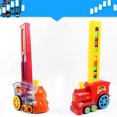 thumbnail image 4 of Electric Domino Train Toy Interesting Domino Educational Toy Kids Automatic Licensing Small Train Toy Funny Educational DIY Domino Toy for Kids Playing with 60pcs Dominoes Red Style Not Battery, 4 of 6