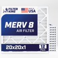 thumbnail image 1 of Filtro de aire Filter King 19,5x19,5x1 cm MERV 8 paquete de 12, 1 of 6