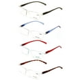 thumbnail image 2 of 4 Pairs Lightweight Transparent Clear Rectangular Unisex Readers with Spring Hinge - Reading Glasses +1.75, 2 of 3