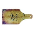 thumbnail image 2 of African Cutting Board, Native Women Dancing Community Celebrating Folkloric Motions Retro Pattern, Decorative Tempered Glass Cutting and Serving Board, Wine Bottle Shape, Tan Purple, by Ambesonne, 2 of 5
