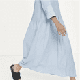 thumbnail image 2 of Samsoe Samsoe Elm Pintuck Shift Dress in Blue, Size M, 2 of 3
