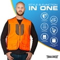 thumbnail image 6 of TrailCrest Men's Blaze Orange Deluxe Safety Front Loader Vest, XL, 6 of 7