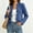 Dark Blue-21, variant on LIBRCLO Womens Jean Jacket Long Sleeve Ruffle Peplum Denim Jackets Fall Lightweight Open Front Cardigan Outerwear