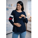 thumbnail image 4 of Blusa para Embarazo Lactancia Acceso Discreto en algodón Almacenes Mario Color Azul Marino Talla Unitalla, 4 of 4