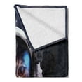 thumbnail image 2 of Space Cat Soft Flannel Fleece Blanket, Kitten in Galaxy Outer World with Stars Cosmology Cluster Zodiac Image, Cozy Plush for Indoor and Outdoor Use, 60" x 80", White and Dark Blue, by Ambesonne, 2 of 5