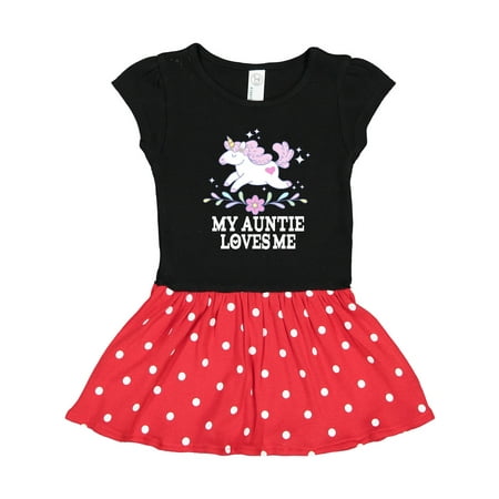 

Inktastic My Auntie Loves Me Unicorn Gift Toddler Girl Dress
