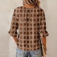 thumbnail image 7 of 3/4 Length Sleeve Womens Tops Fall Loose Work Puffy Sleeves Blouses Summer Elegant Casual Loose Work Plus Size Flowy Ruffle Fashion Office Dress Shirt, 7 of 7