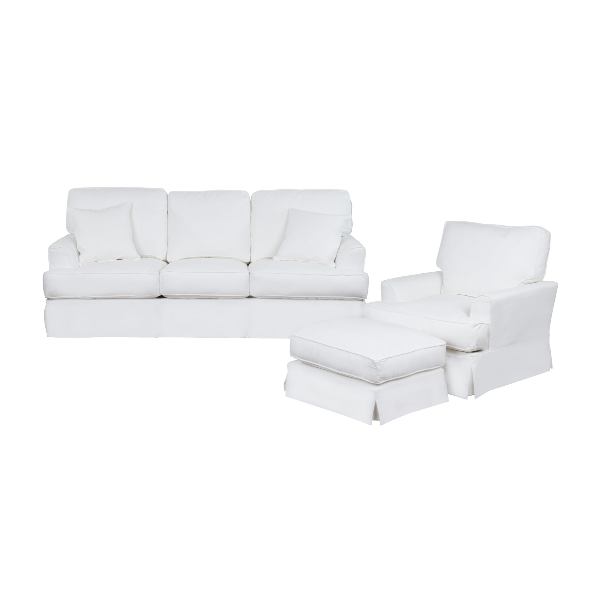 Sunset Trading Ariana 3 Piece Slipcovered Living Room Set Sleeper