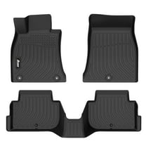 Ikon Motorsports Floor Mats Compatible With 2018-2023 Kia Stinger RWD, Black Car Auto TPE 3D Molded Carpets Liner Front Rear Row All Weather 3PC Set Protector