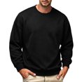 thumbnail image 2 of Leidass Mens Oversized Crewneck Fleece Sweatshirt Long Sleeve Pullover Fall Winter Casual Work Top Black L, 2 of 7
