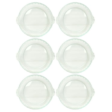 Pyrex Basics 9.5 in Round Glass Bakeware Pie Dish (6-Pack)