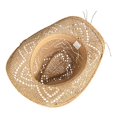 thumbnail image 4 of RUINIXCW Straw Cowboy Hats for Women Woven Cowgirl Hat with Shapeable Brim Unisex Hollow Out Woven Roll Up Summer Beach Sun Hat, 4 of 9
