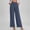 *Blue, variant on ClodeEU Women's High Waisted Wide Leg Pants, Elastic Waist Flowy Trousers with Pockets, Casual Workwear Black,Women's Plus L