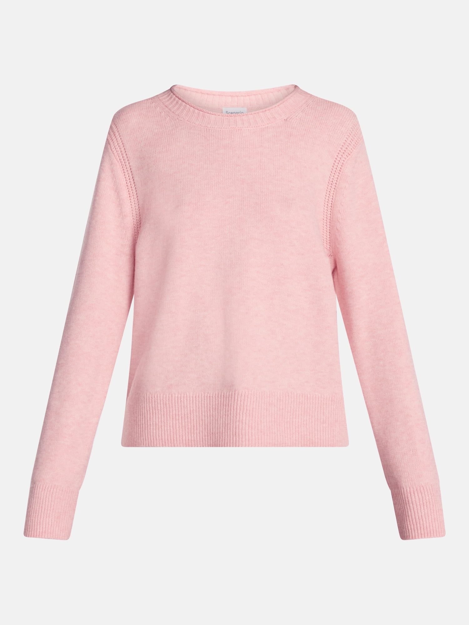 Scenario Women's and Women's Plus Cozy Crewneck Sweater with Long Sleeves, Sizes XS-4X