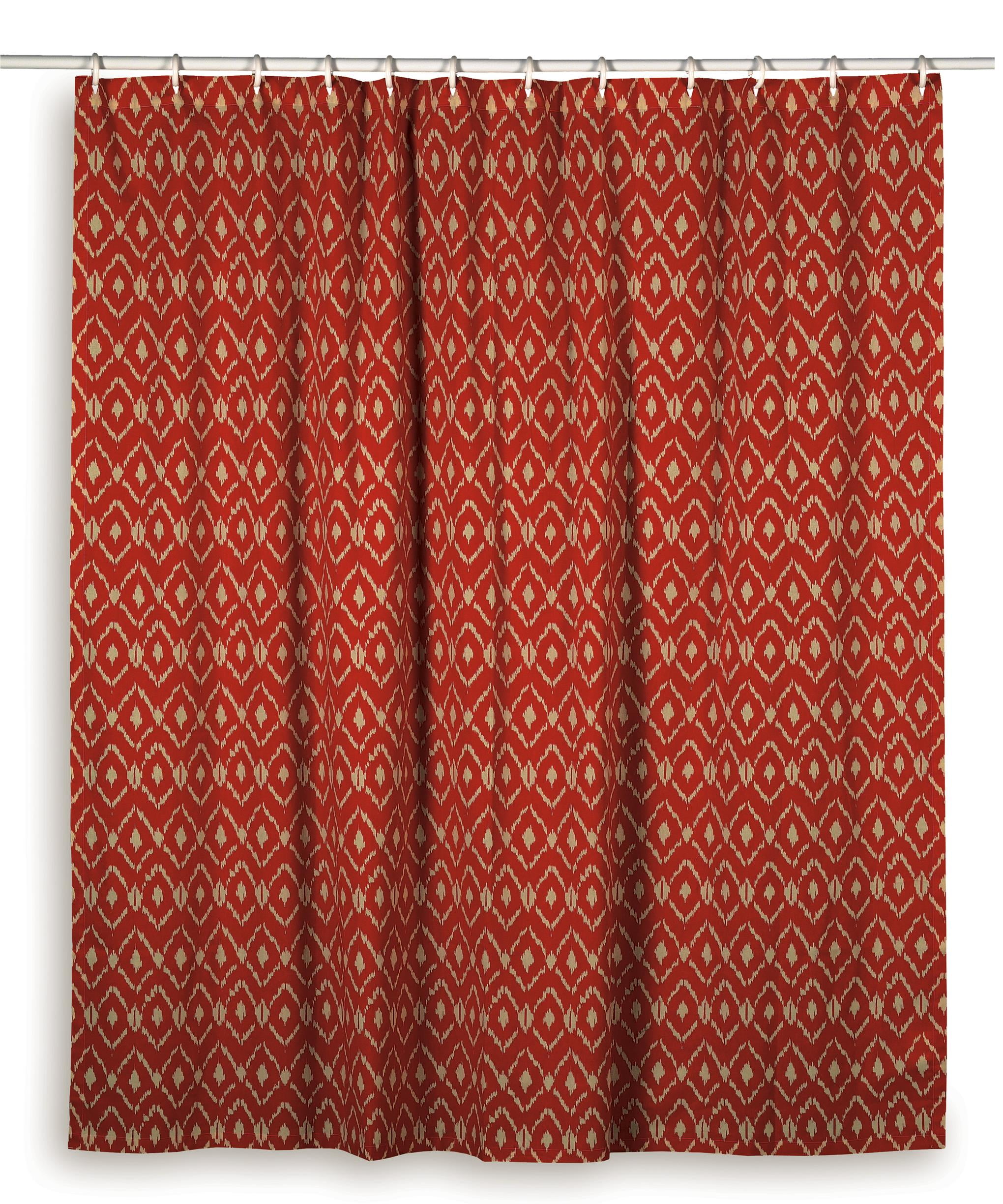 Rizzy Home Shower Curtain In Red And Ivory