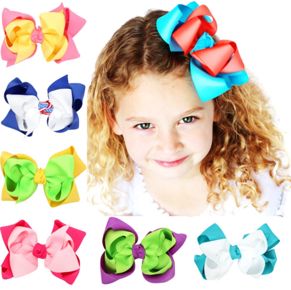 1/18 Pc Women Girls Baby Children Ribbon Bowknot Headwear Hair Bow Decor LT 