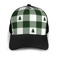 thumbnail image 3 of Yiaed Green White Lumberjack Plaid Print Baseball Cap Dad Hat Polo Style Plain Blank Adjustable Size, 3 of 5