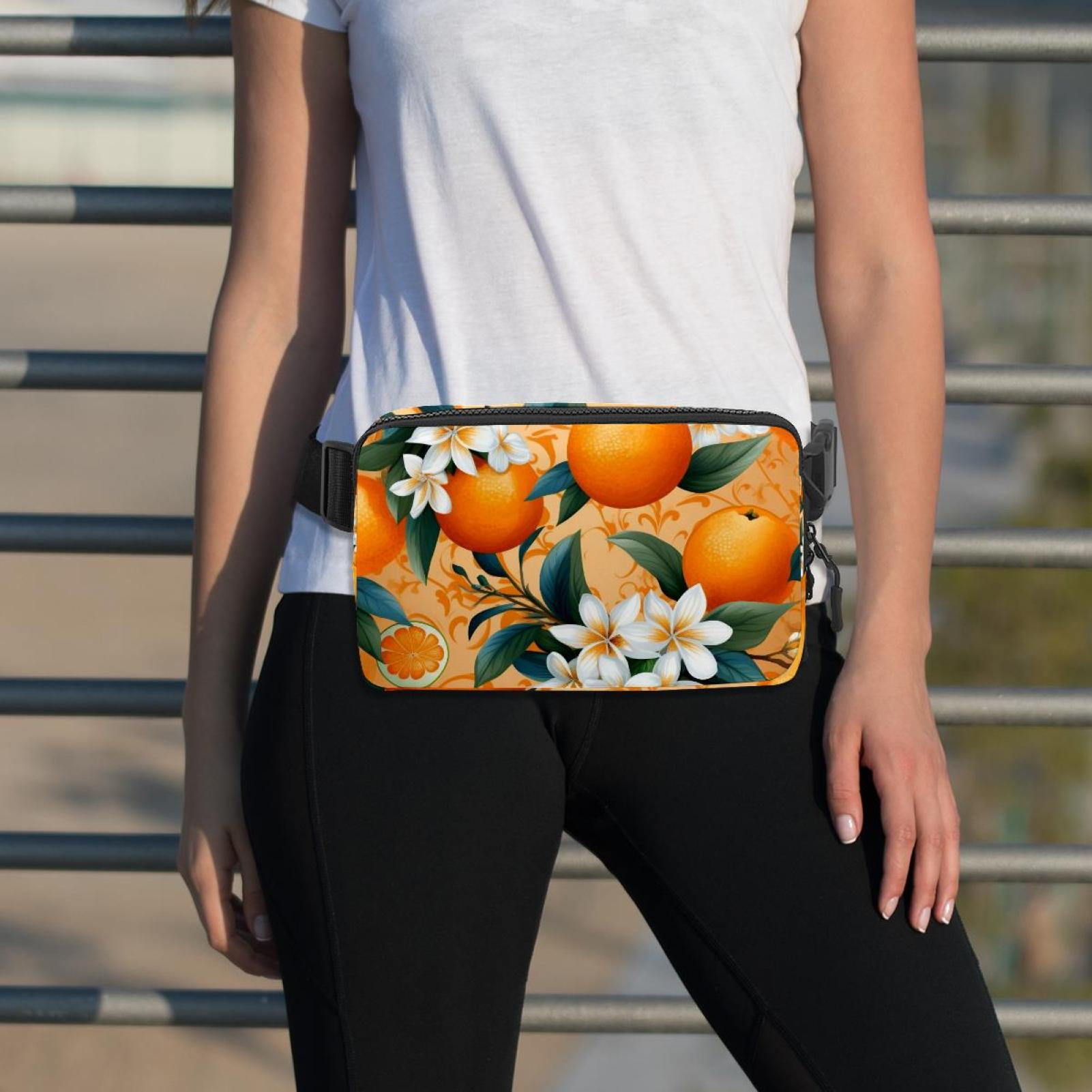 Oranges Lightweight Adjustable Cross Body Bag Fanny Pack Waist Pack with Extension Strap Unisex