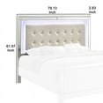thumbnail image 5 of Benjara Contemporary King Size Wood Headboard with LED and Mirror Trim, White-Color:White, 5 of 5