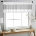 thumbnail image 2 of Gray Solid Color Texture Valance Curtains for Kitchen/Living Room/Bathroom/Bedroom Window, Rod Pocket Small Topper Half Short Window Curtains Voile Sheer Scarf, Simple Grey Stripes 60"x18", 2 of 8