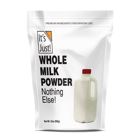 It's Just - Powdered Non-Fat (Skim) Milk, rBST/rBGH Hormone Free, Shelf Stable, Just Add Water, Makes Over 1.5 Gallon Milk, 2 Pound Milk Powder