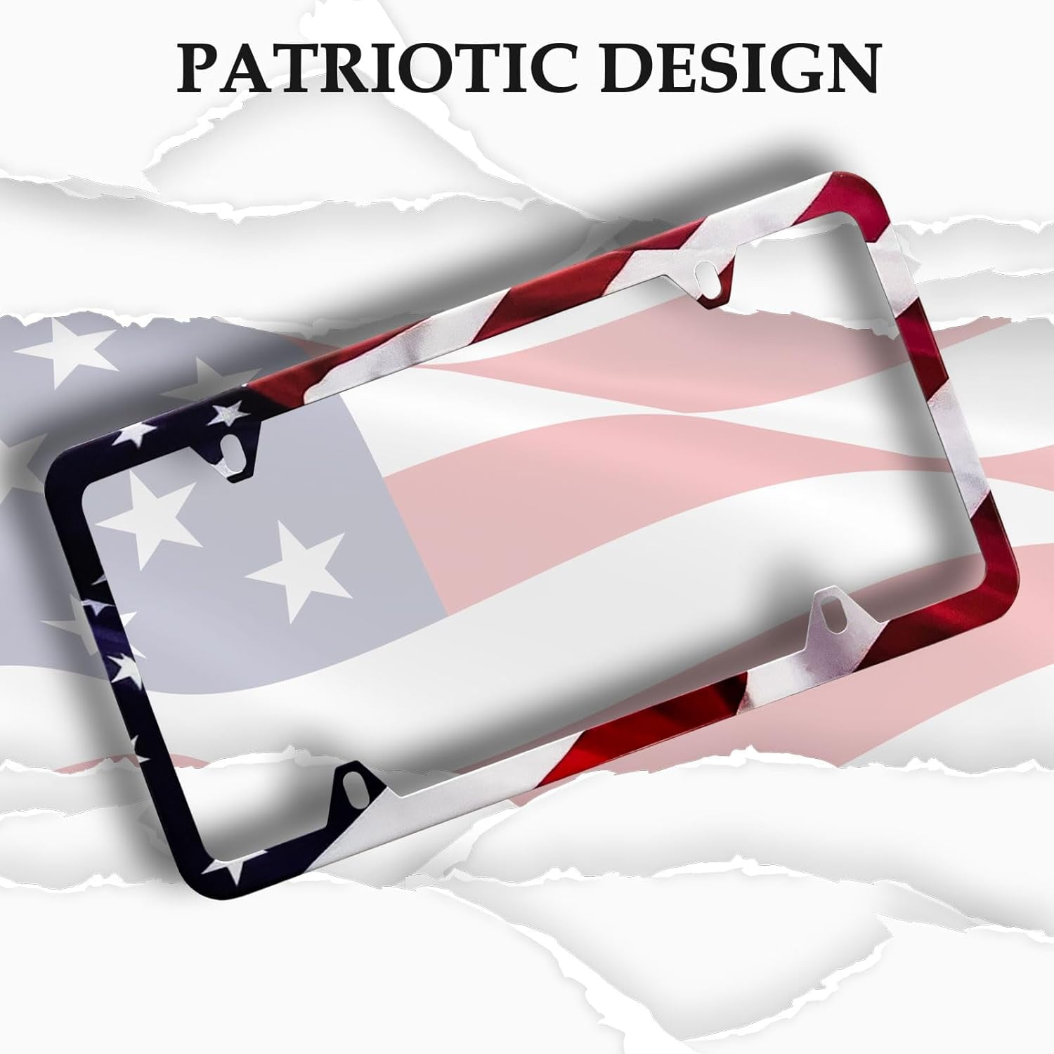 2 Pack American Flag License Plate Frame Holder, Universal - View #2