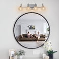thumbnail image 3 of Hi-LIGHTS,Retro 4-Light Bathroom Vanity Light Fixture with Crystal Glass Shades(Bulbs Not Included),Wall Mounted Lighting for Bathroom,Dressing Room,Powder Room and Vanity Mirror(Brushed Nickel）, 3 of 8