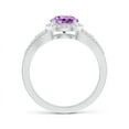 thumbnail image 2 of ANGARA Natural 1.15 Ct. Amethyst with Diamond Halo Ring in 14K White Gold for Women (Ring Size: 12), 2 of 8