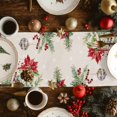 thumbnail image 4 of Christmas Table Runner Christmas Balls Snowflake Table Runners Pine Tree Branch Poinsettia Cotton Linen Dresser Scarf Kitchen Dining Table Decor for Christmas Holiday Party Decor 13x36 Inch, 4 of 9