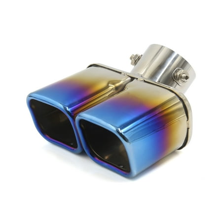 - Curved Shape Dual Burn Tip Car Rear Exhaust Muffler End Trim Pipe 2.4