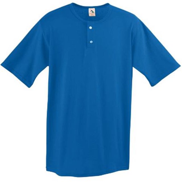 580A Two-Button Baseball Jersey, Royal Blue - Large