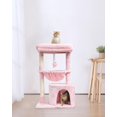 thumbnail image 5 of ANHXN Small Leopard Print Cat Tree for Indoor Cats, Cat Tower with Scratching Post, Modern Cat House with Padded Perch, Kittens Condo with Cradle, 5 of 14