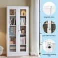 thumbnail image 5 of Fesbos Tall Bookcase Storage Cabinet with Tempered Glass Door,Metal Display Cabinet with 4 Adjustable Shelves,5-Tier Curio Cabinet for Home, Study, Living Room and Office, 5 of 9