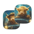 thumbnail image 3 of KUIFORTI Car Windshield Sun Shade&nbsp;Cute Highland Cow Sun Shade for Car Windshield, 2 Pieces Galaxy Print Automotive Interior Sun Protection Block UV Rays, 3 of 5