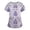 Dark Purple, variant on Women's Scrub Tops Loose Fit V Neck Short Sleeve Pocketed Daily Tops