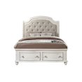 thumbnail image 3 of ACME Jaqueline Queen Bed  in Light Gray Linen and Antique White, 3 of 6