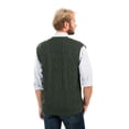thumbnail image 6 of SAOL Men's 100% Merino Wool Sweater Vest Aran Irish V-Neck Cable Knit Sleeveless Cardigan with Buttons and Pockets, 6 of 8