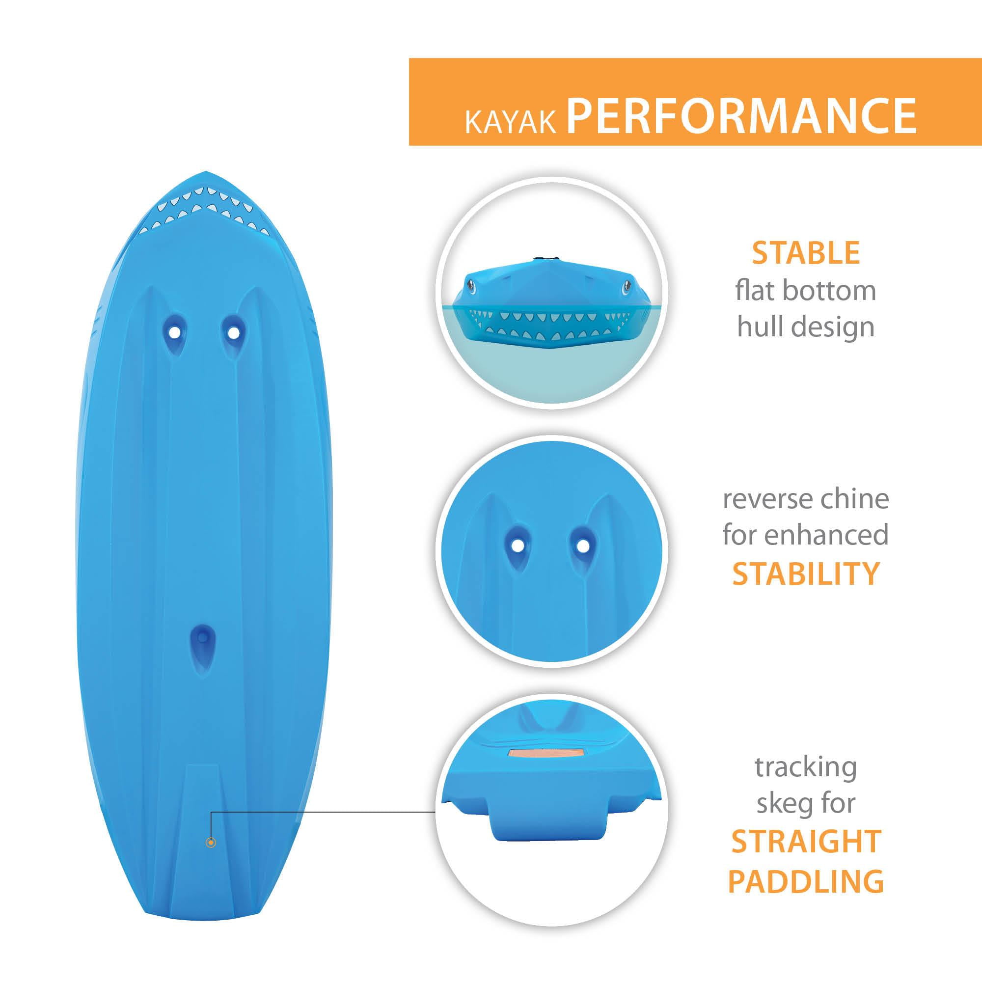 Lifetime Youth Shark 6 ft Sit-On-Top Kayak with Paddle, Picton Blue (91355)