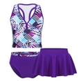 thumbnail image 2 of JanJean Kids Girls 3 Piece Swimsuit Quick Dry Tankini Set Bathing Suit Summer Beach Swimwear Purple 8-10, 2 of 7